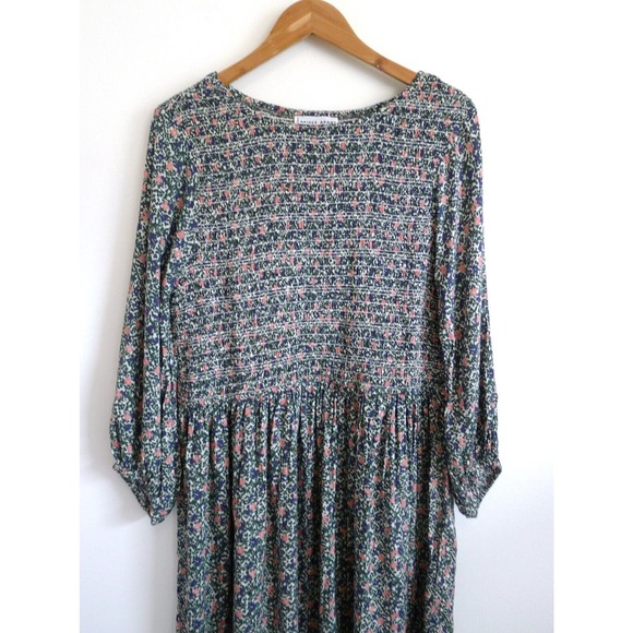 APIECE APART Olivia Floral Smocked Long Sleeve Mini Dress Shopbop 12 XL $325 - Picture 3 of 12